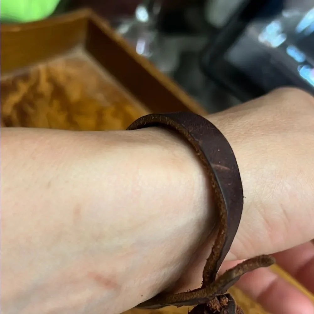 Unisex Brown Minimalist Jewelry leather Bracelet